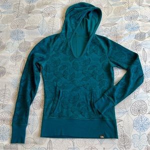 Teal print north face hoody